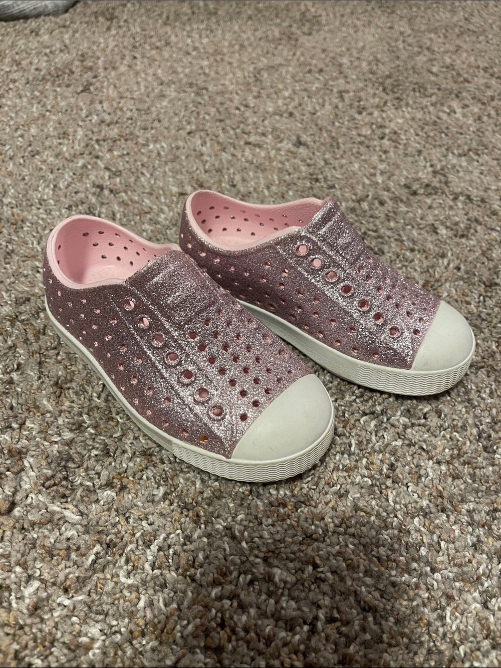 Native Glitter Slip-On Sneakers in Pink